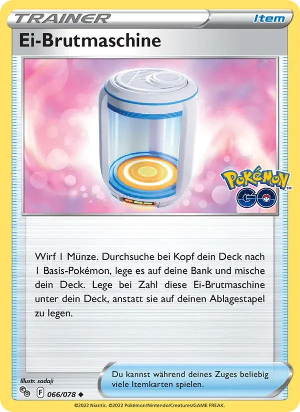 Ei-Brutmaschine — Pokémon GO 66 German Pokémon card
