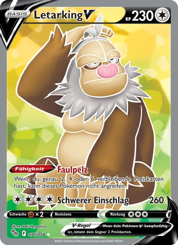 Letarking V — Pokémon GO 77 German Pokémon card
