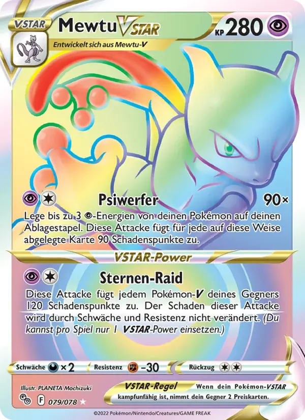 Mewtu VSTAR — Pokémon GO 79 German Pokémon card
