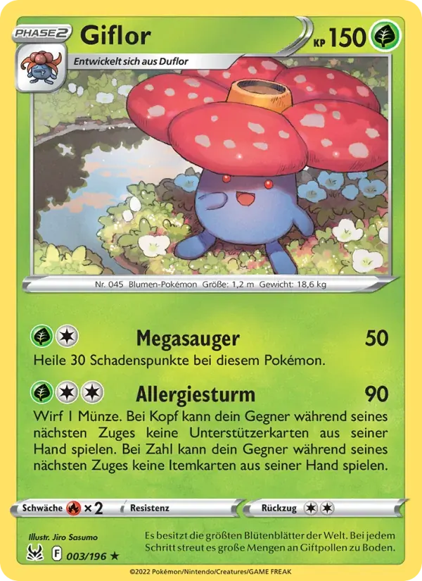 Giflor — Verlorener Ursprung 3 German Pokémon card