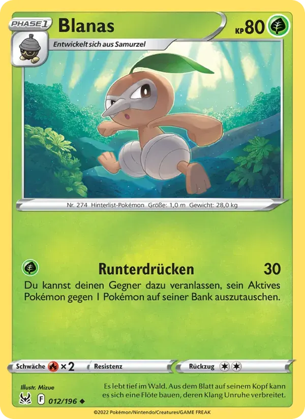 Blanas — Verlorener Ursprung 12 German Pokémon card