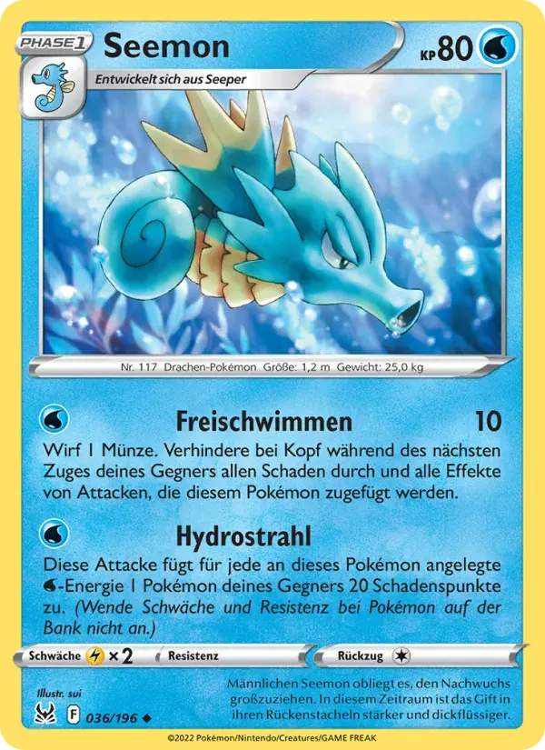 Seemon — Verlorener Ursprung 36 German Pokémon card
