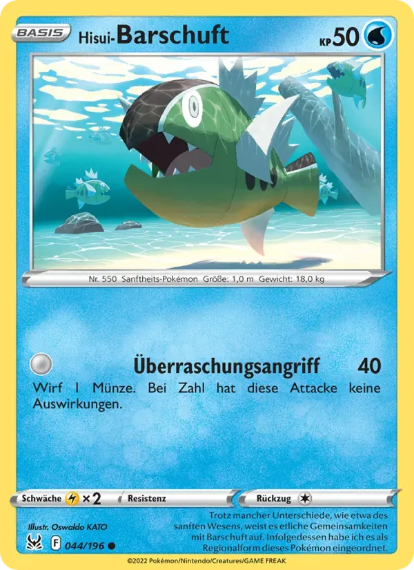 Hisui-Barschuft — Verlorener Ursprung 44 German Pokémon card