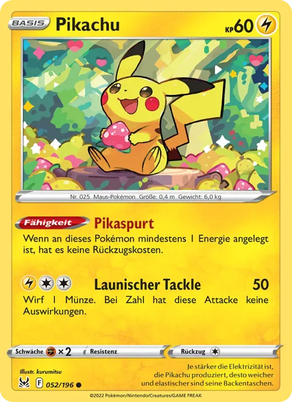 Pikachu — Verlorener Ursprung 52 German Pokémon card
