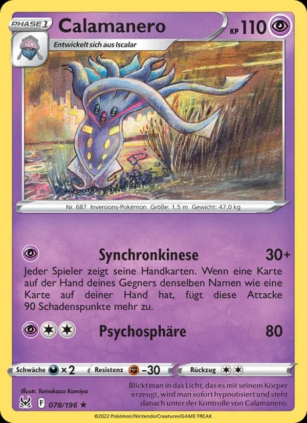 Calamanero — Verlorener Ursprung 78 German Pokémon card