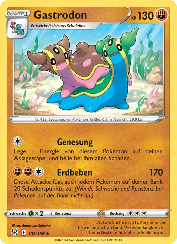 Gastrodon — Verlorener Ursprung 102 German Pokémon card