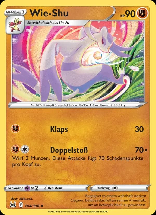 Wie-Shu — Verlorener Ursprung 104 German Pokémon card
