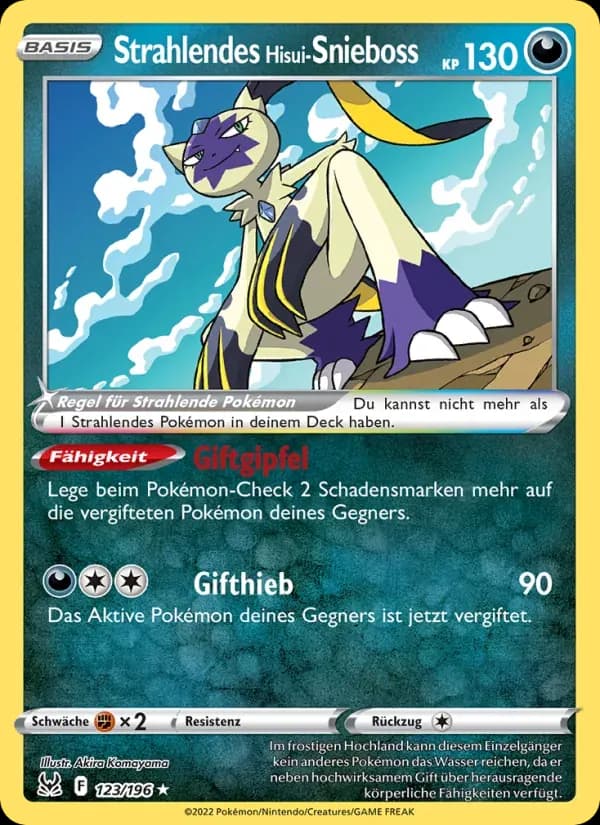 Strahlendes Hisui-Snieboss — Verlorener Ursprung 123 German Pokémon card