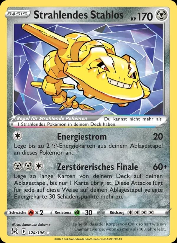 Strahlendes Stahlos — Verlorener Ursprung 124 German Pokémon card