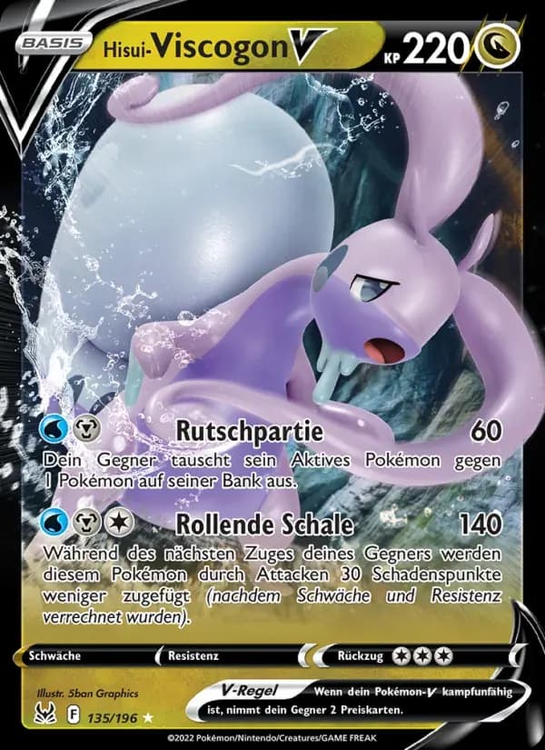 Hisui Viscogon-V — Verlorener Ursprung 135 German Pokémon card