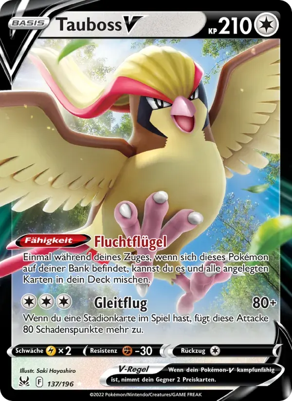 Tauboss V — Verlorener Ursprung 137 German Pokémon card