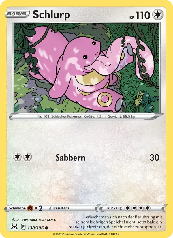 Schlurp — Verlorener Ursprung 138 German Pokémon card