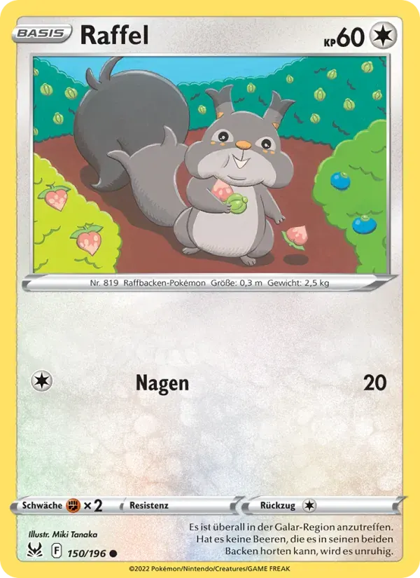 Raffel — Verlorener Ursprung 150 German Pokémon card