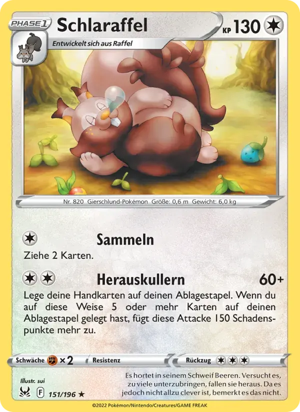 Schlaraffel — Verlorener Ursprung 151 German Pokémon card