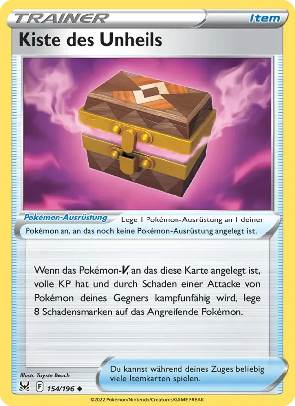 Kiste des Unheils — Verlorener Ursprung 154 German Pokémon card