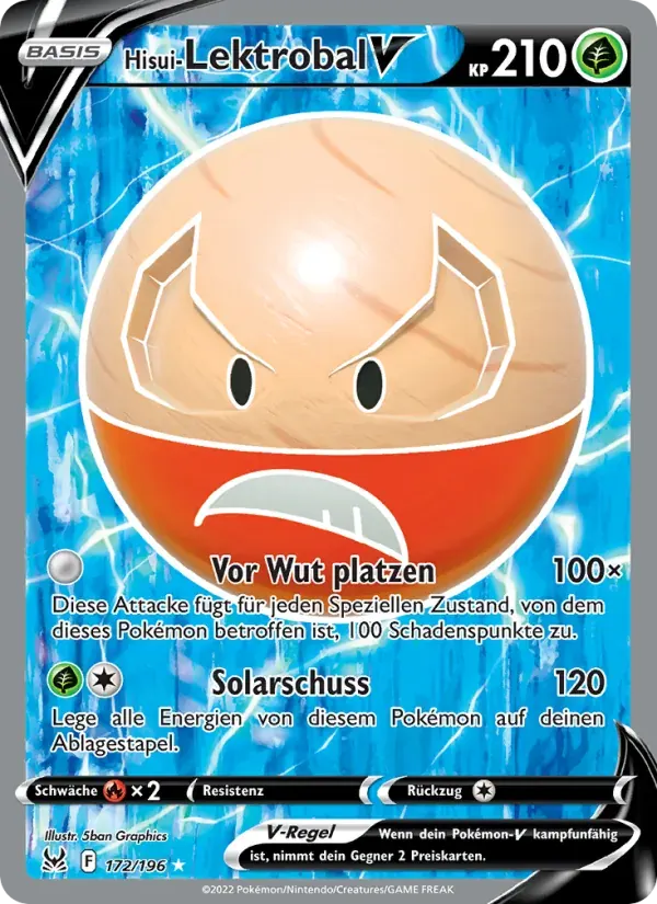 Hisui-Lektrobal V — Verlorener Ursprung 172 German Pokémon card