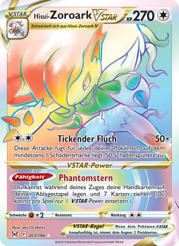 Hisui-Zoroark VSTAR — Verlorener Ursprung 203 German Pokémon card