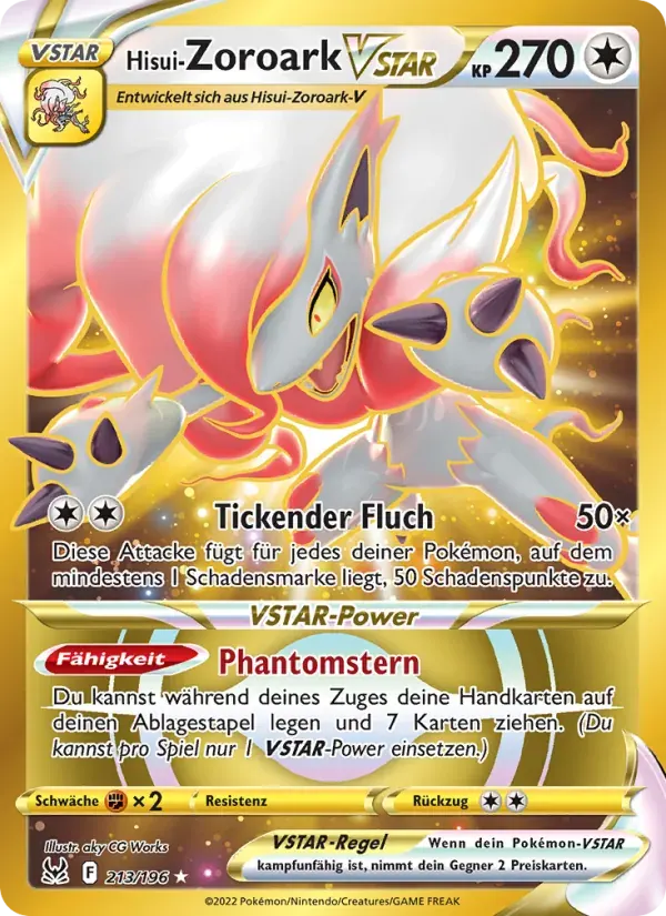 Hisui-Zoroark VSTAR — Verlorener Ursprung 213 German Pokémon card