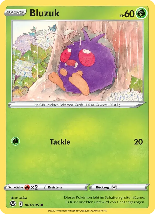 Bluzuk — Silberne Sturmwinde 1 German Pokémon card