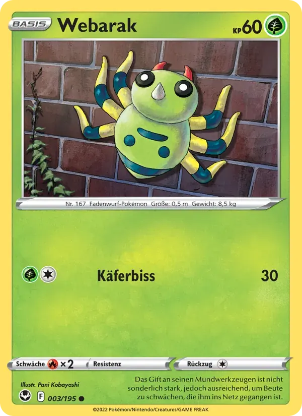 Webarak — Silberne Sturmwinde 3 German Pokémon card