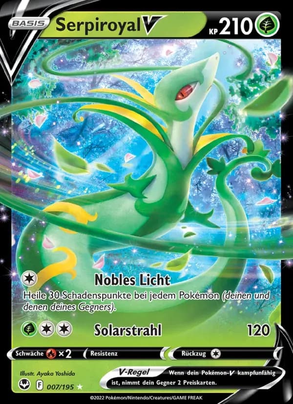 Serpiroyal V — Silberne Sturmwinde 7 German Pokémon card