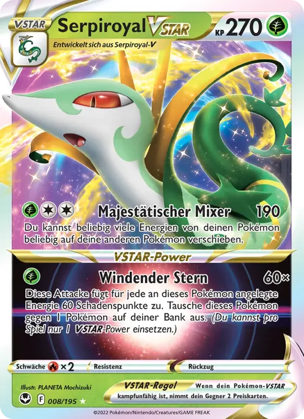 Serpiroyal VSTAR — Silberne Sturmwinde 8 German Pokémon card