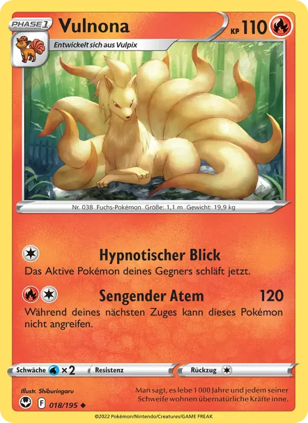 Vulnona — Silberne Sturmwinde 18 German Pokémon card