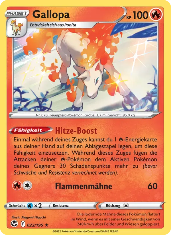 Gallopa — Silberne Sturmwinde 22 German Pokémon card