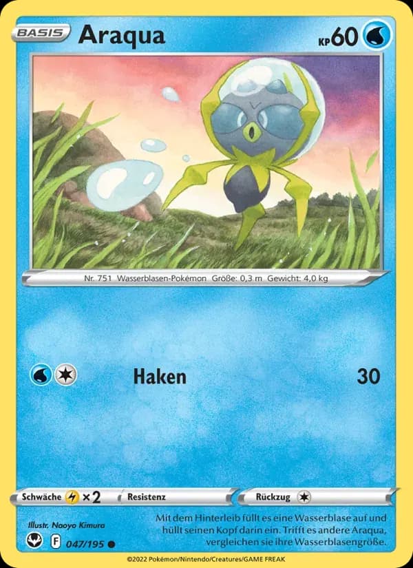 Araqua — Silberne Sturmwinde 47 German Pokémon card