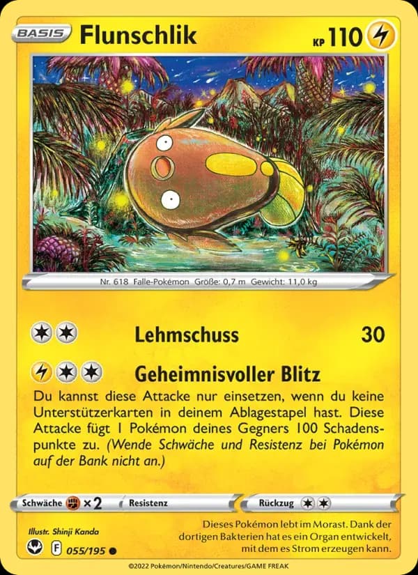 Flunschlik — Silberne Sturmwinde 55 German Pokémon card