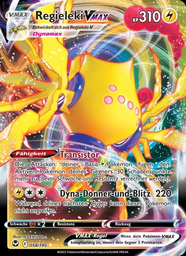 Regieleki VMAX — Silberne Sturmwinde 58 German Pokémon card