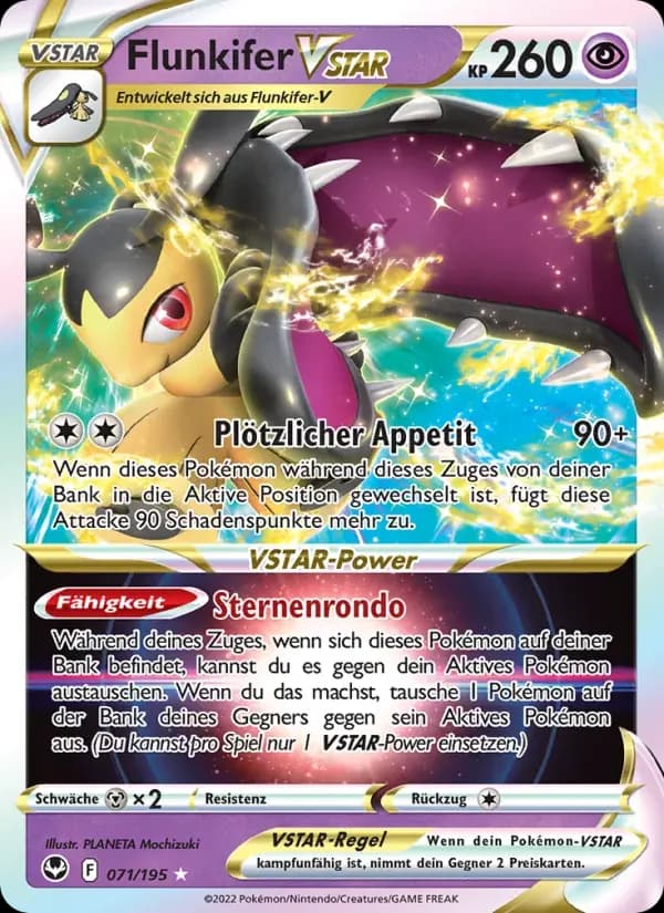 Flunkifer VSTAR — Silberne Sturmwinde 71 German Pokémon card