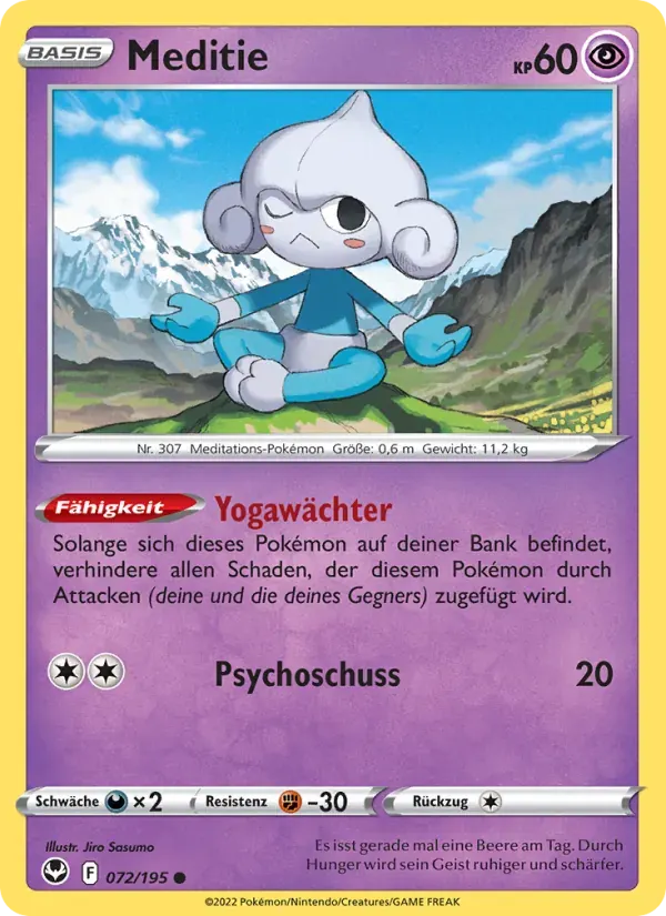 Meditie — Silberne Sturmwinde 72 German Pokémon card