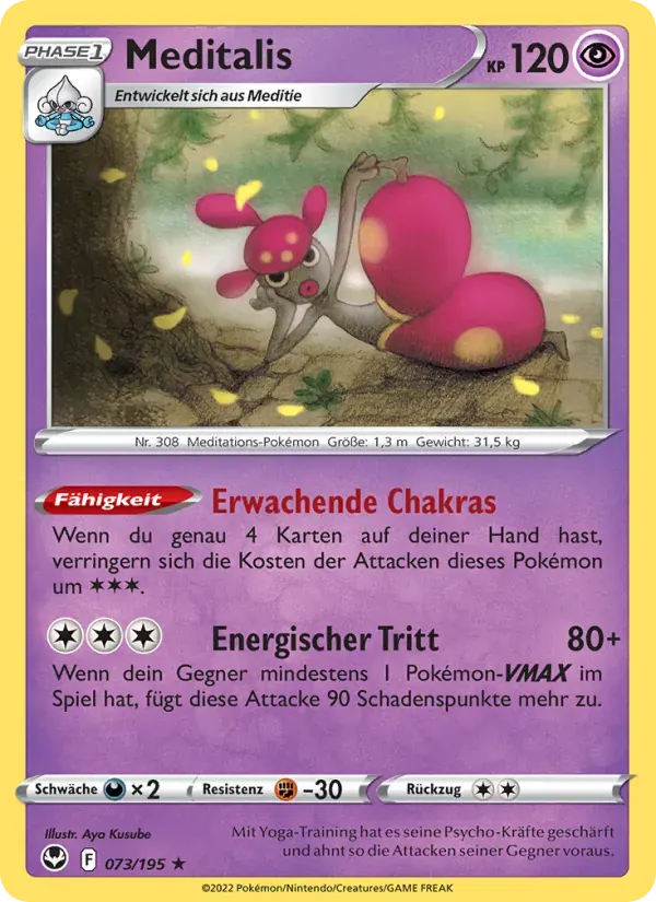 Meditalis — Silberne Sturmwinde 73 German Pokémon card