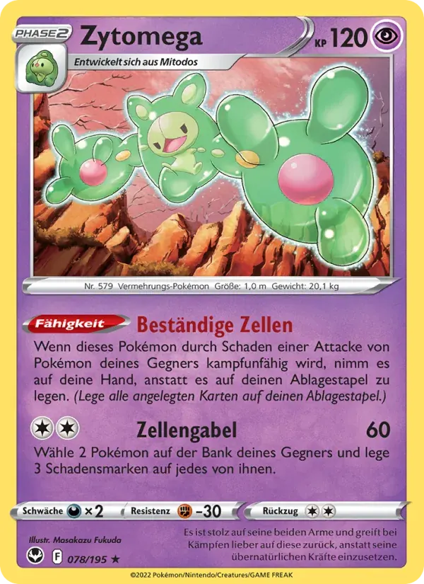 Zytomega — Silberne Sturmwinde 78 German Pokémon card