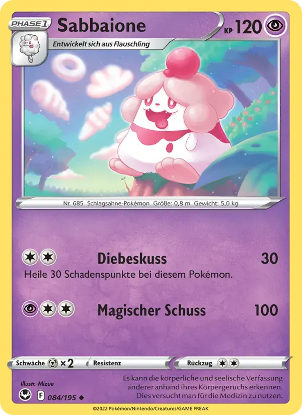 Sabbaione — Silberne Sturmwinde 84 German Pokémon card