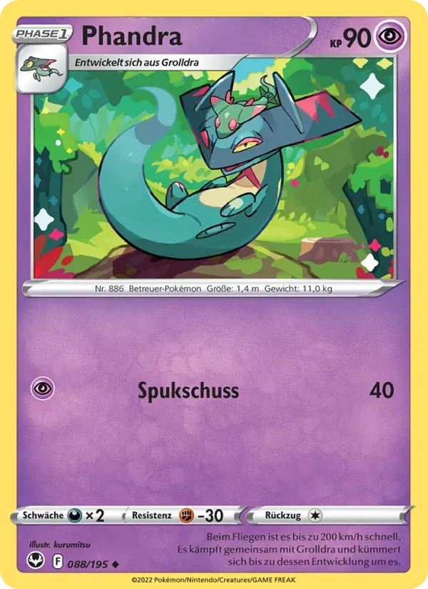 Phandra — Silberne Sturmwinde 88 German Pokémon card