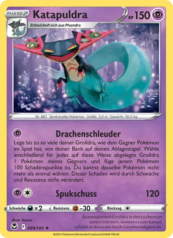 Katapuldra — Silberne Sturmwinde 89 German Pokémon card