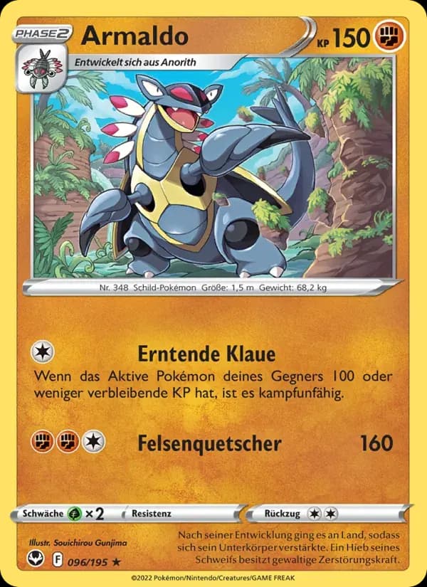 Armaldo — Silberne Sturmwinde 96 German Pokémon card