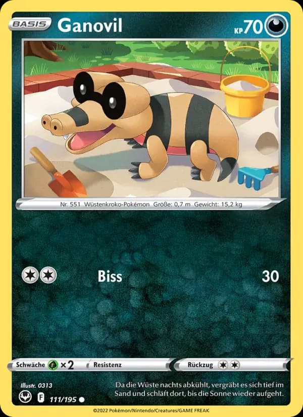 Ganovil — Silberne Sturmwinde 111 German Pokémon card