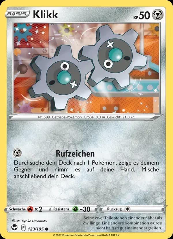 Klikk — Silberne Sturmwinde 123 German Pokémon card