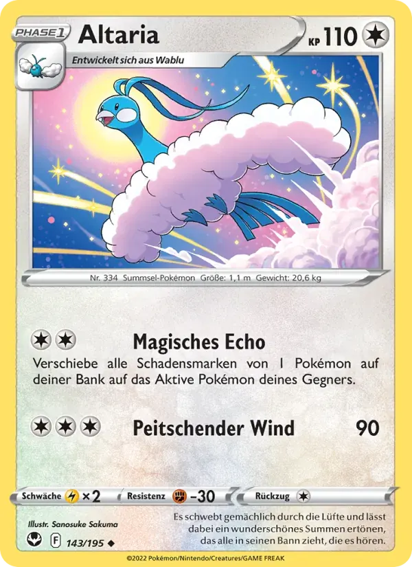 Altaria — Silberne Sturmwinde 143 German Pokémon card