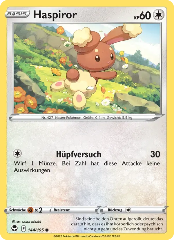 Haspiror — Silberne Sturmwinde 144 German Pokémon card