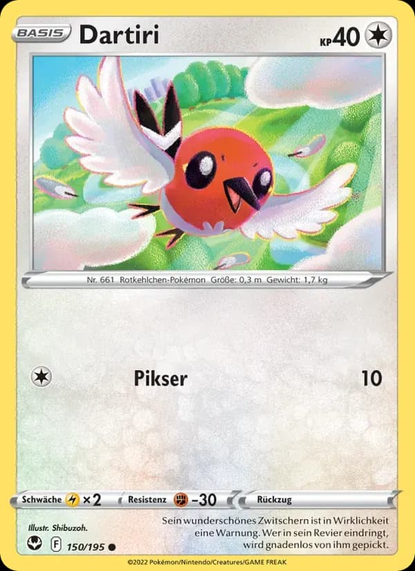 Dartiri — Silberne Sturmwinde 150 German Pokémon card