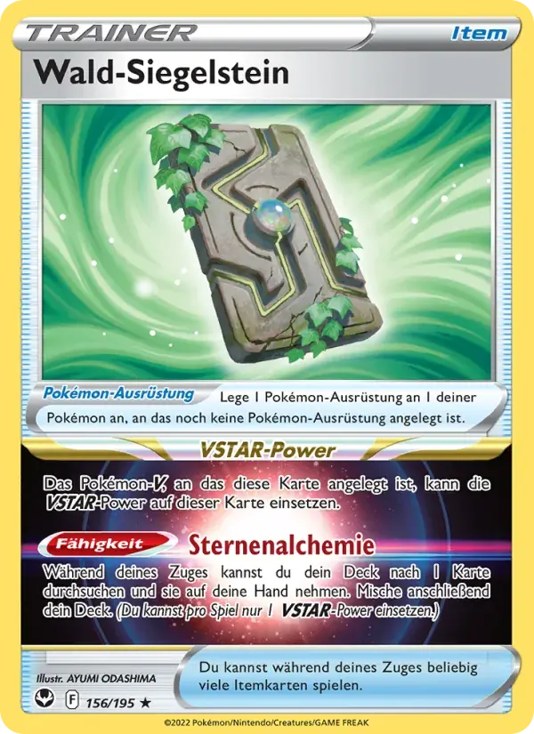 Wald-Siegelstein — Silberne Sturmwinde 156 German Pokémon card
