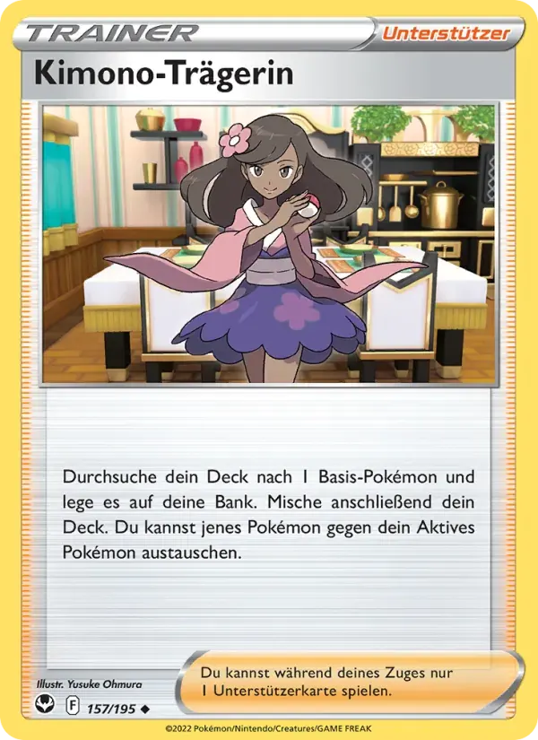 Kimono-Trägerin — Silberne Sturmwinde 157 German Pokémon card
