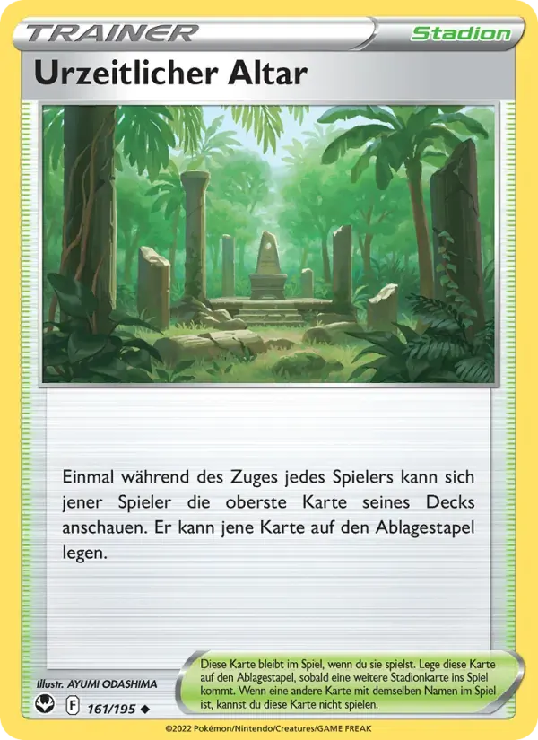 Urzeitlicher Altar — Silberne Sturmwinde 161 German Pokémon card