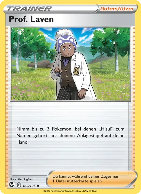 Prof. Laven — Silberne Sturmwinde 162 German Pokémon card