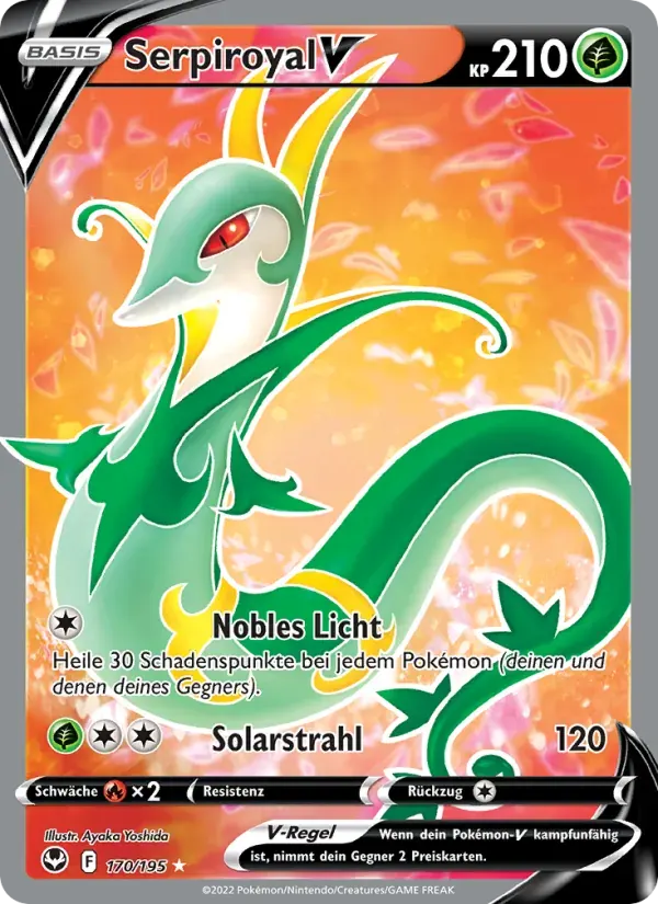 Serpiroyal V — Silberne Sturmwinde 170 German Pokémon card