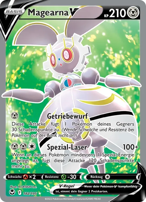 Magearna V — Silberne Sturmwinde 182 German Pokémon card